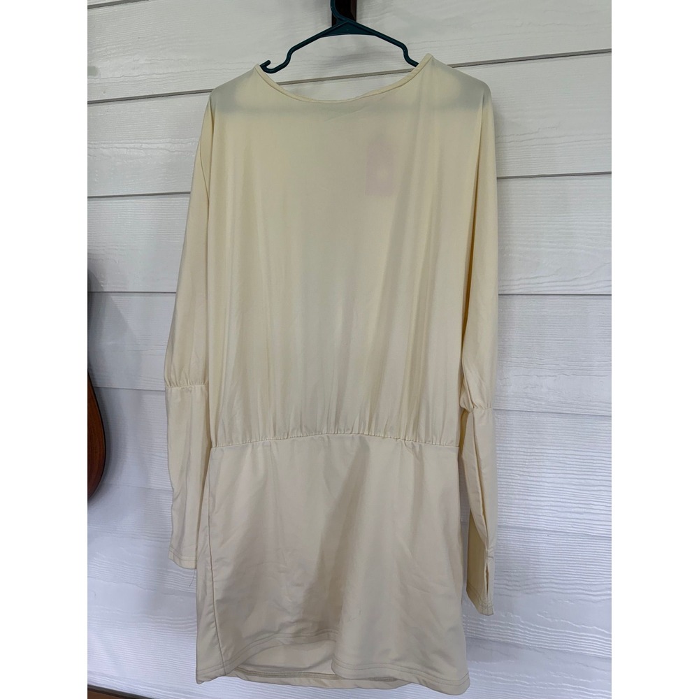 #B- 023- Edikted Cream Open Back Long Sleeve Mini Dress S17973 XL NWT